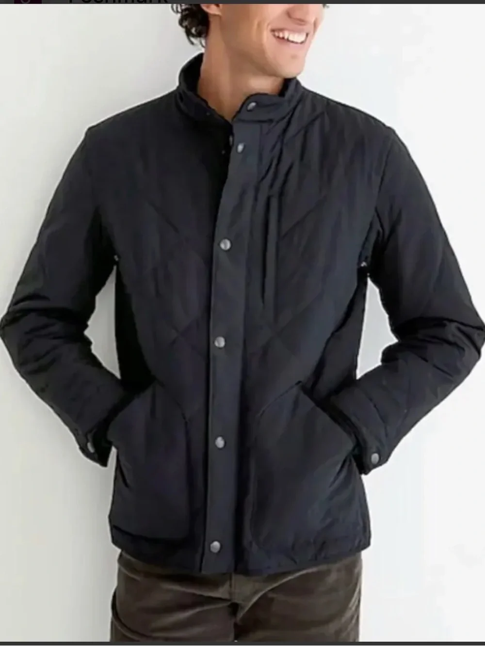 J. Crew Sussex Quilted Jacket In Navy Blue Size medium